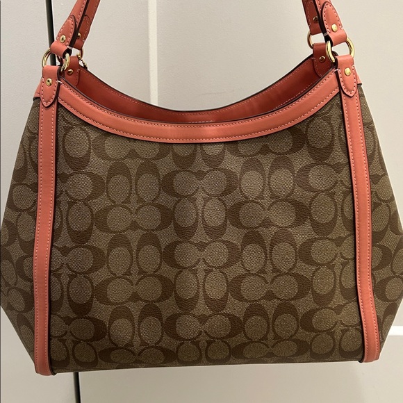 Coach (NWOT) Kristy Shoulder Bag in Signature Canvas with Light Coral Trim - Picture 8 of 14